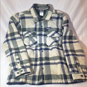 Patagonia Plaid Button-Up Insulated Flannel Shirt Jacket